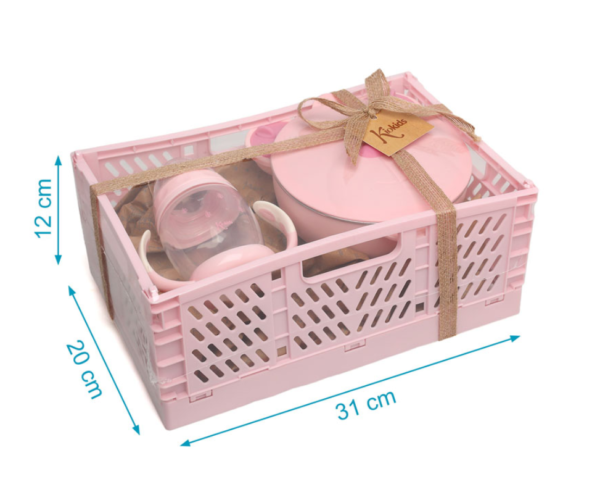 Set otroških pripomočkov (3 kosi) – roza